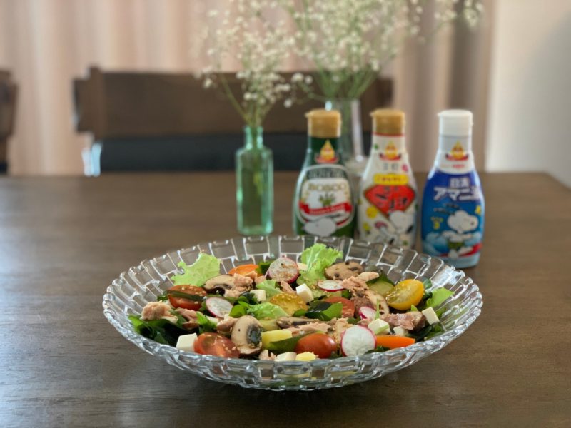 アマニ油と「まごわやさしい」食材を使った栄養満点サラダ