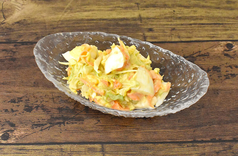 キャベツ、にんじん、ゆで卵、豆乳マヨソース