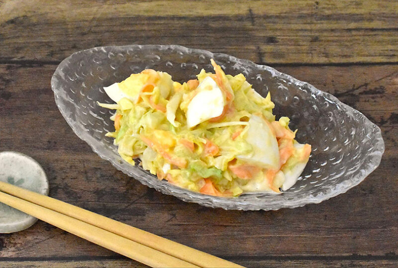 キャベツとにんじんの豆乳マヨソースタルタルサラダ
