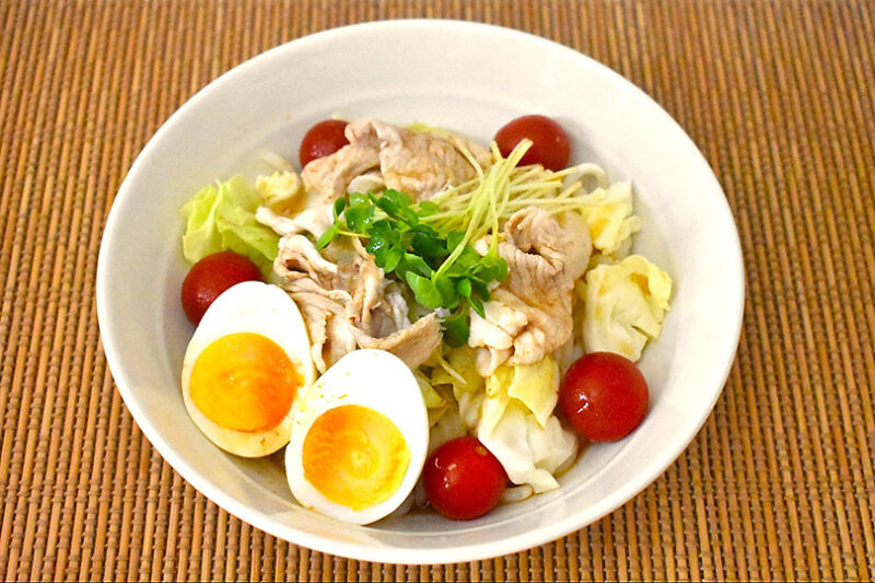 梅しそのたれをかけたらできあがり