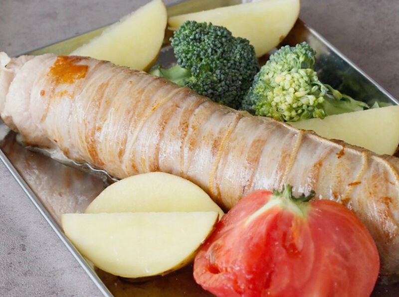 耐熱皿に移し野菜を並べる