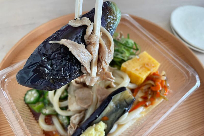 丸亀製麺　揚げ茄子と豚しゃぶうどん弁当