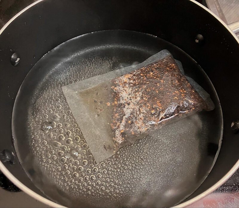 麦茶パック、寒天の粉、はちみつ