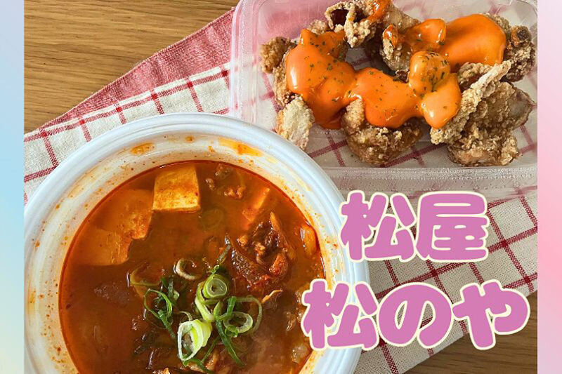 【松屋・松のや】韓国風?牛豆腐キムチチゲ×コチュマヨ唐揚げを実食