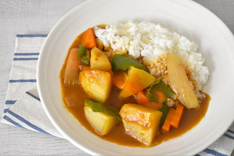 海老のビスクソースの野菜カレーライスの作り方