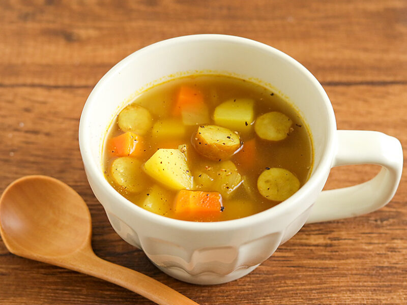 ウインナーとコロコロ野菜のカレースープ